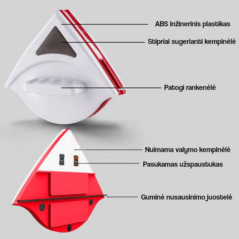 Dvipusis magnetinis langų valytuvas ultra stiprus magnetas